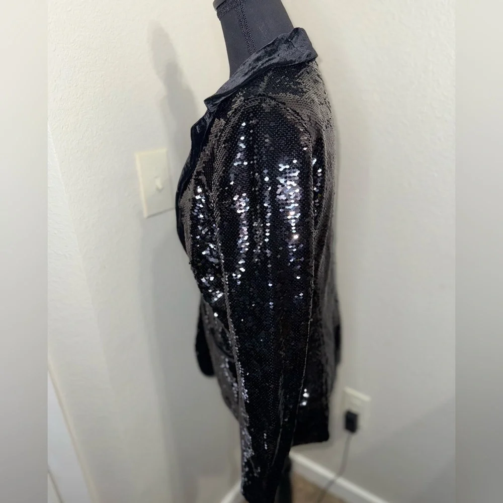 Cami NYC The Lennon‎ Sequin Blazer in Black-Size Large